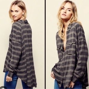 Free People Fawn Over You Plaid Button Down